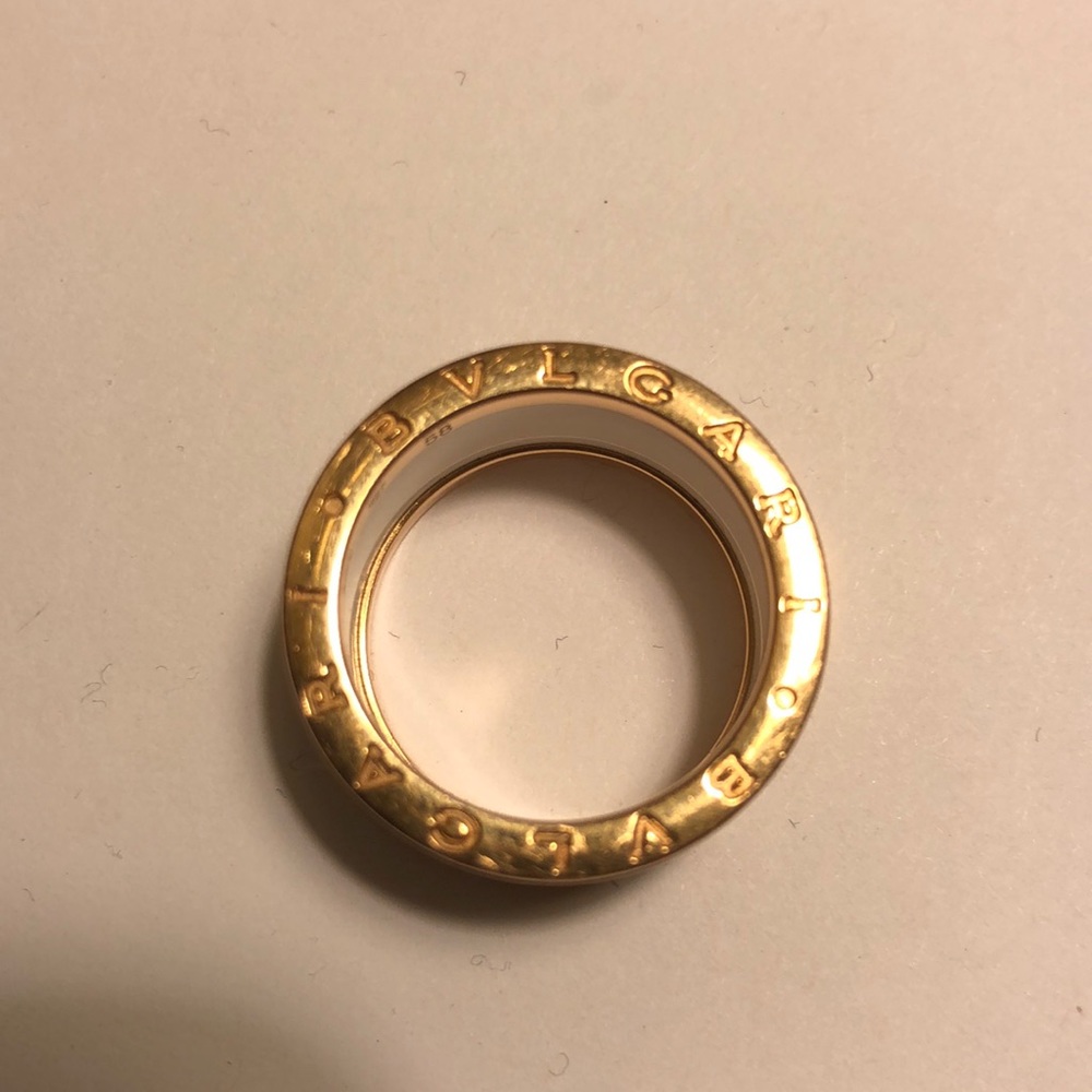SHIPS FAST! Bulgari B.Zero1 18K Gold & White ring